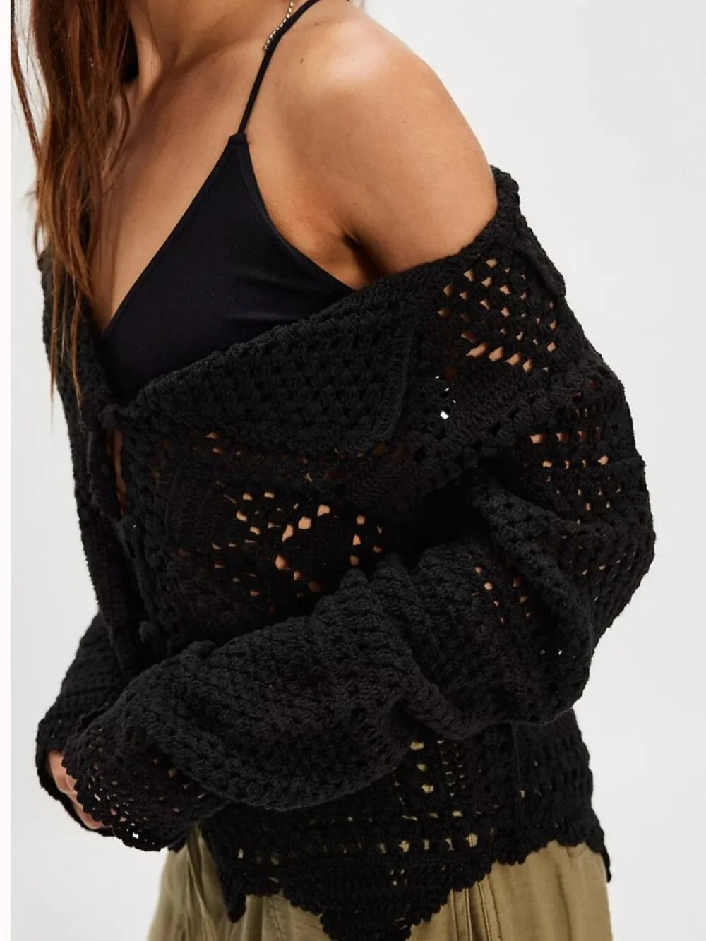 NWT Free People Friend Of A Friend Sweater in Black